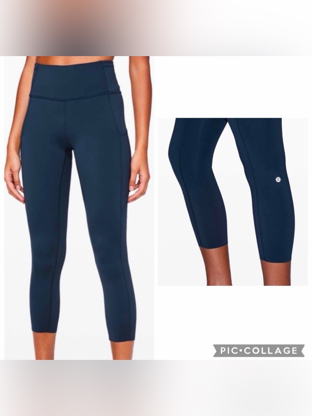 Lululemon Fast and Free High-Rise Crop 23" *Non Reflective True Navy Size 6
